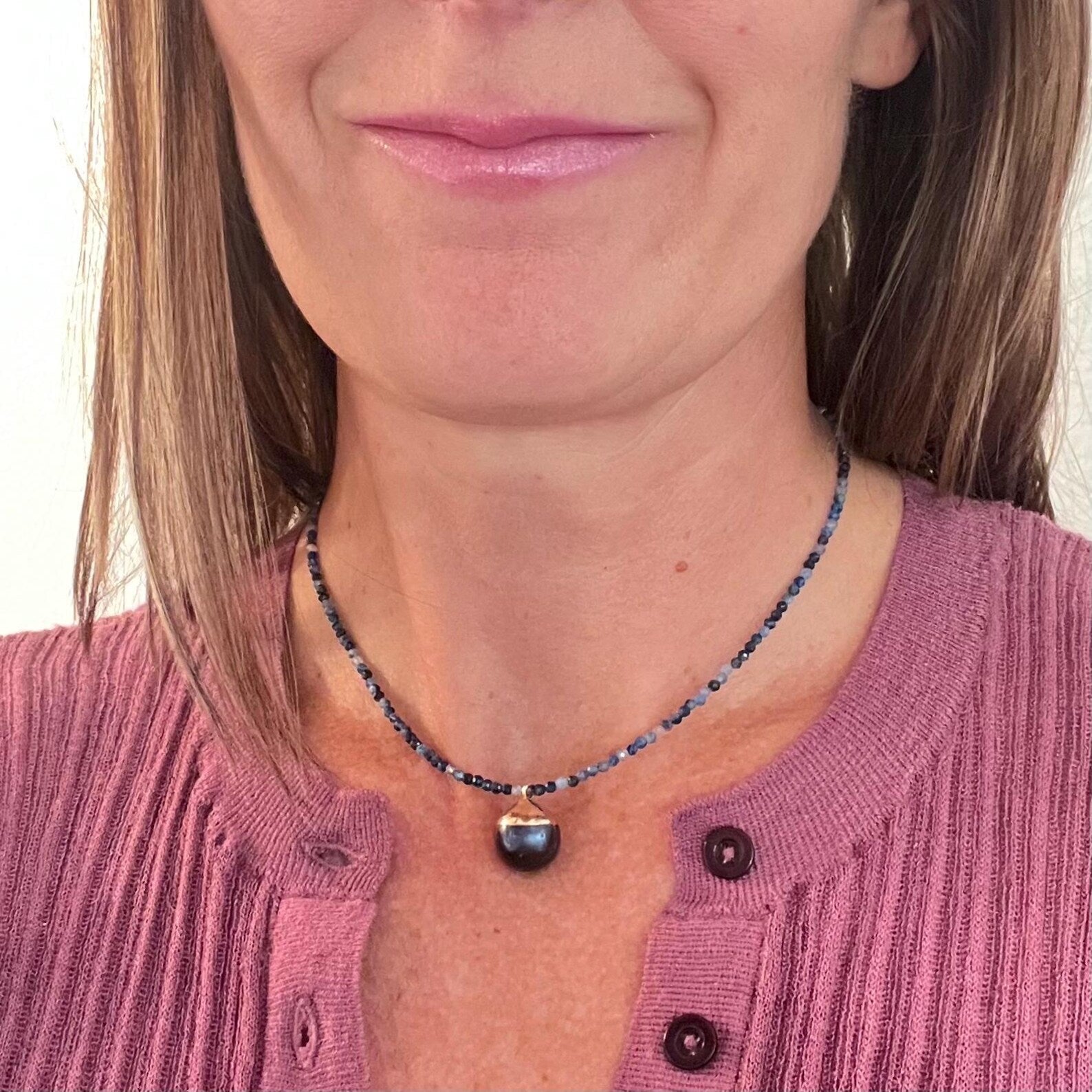 Midnight Kyanite Charm Collar Necklace