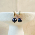 Modern Black Pearl Post Earrings