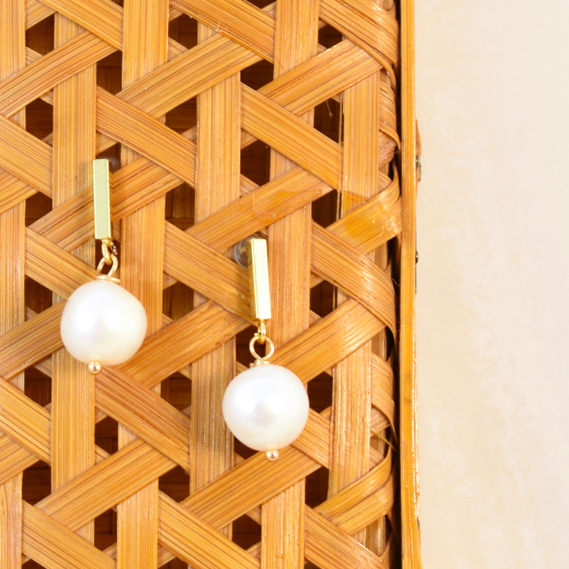 Modern Pearl Post Earrings