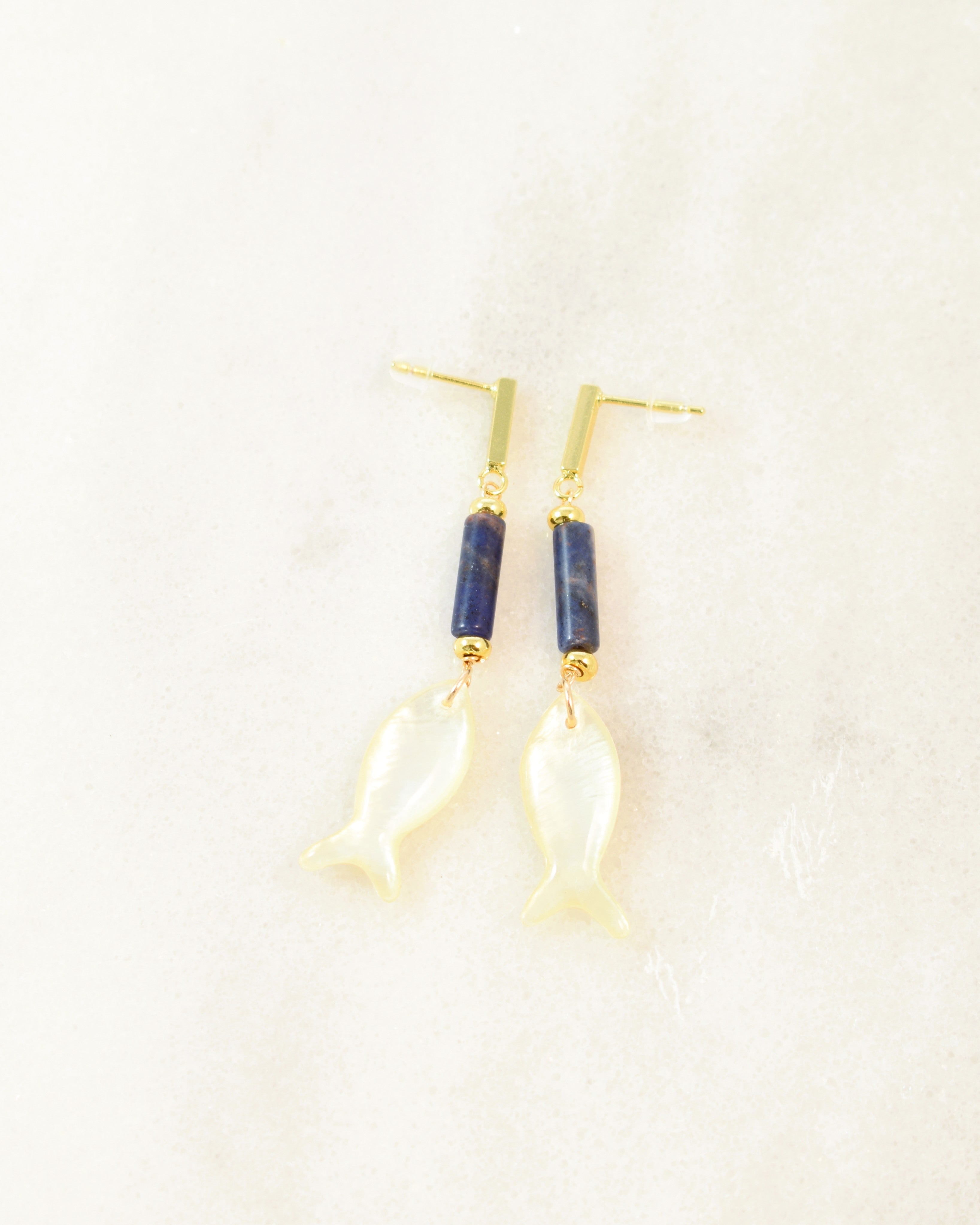 Modern Pearl Sardine Post Earrings