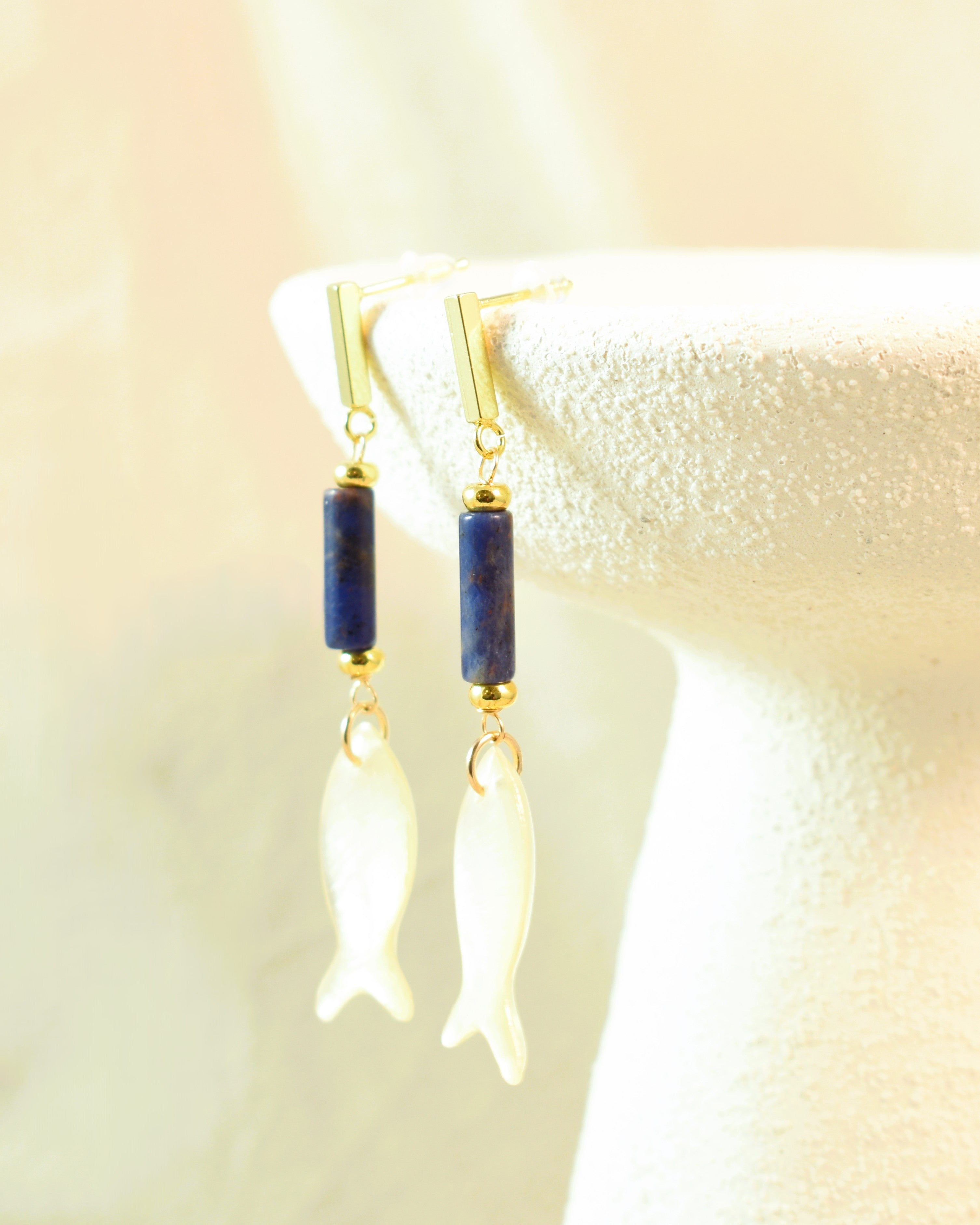 Modern Pearl Sardine Post Earrings