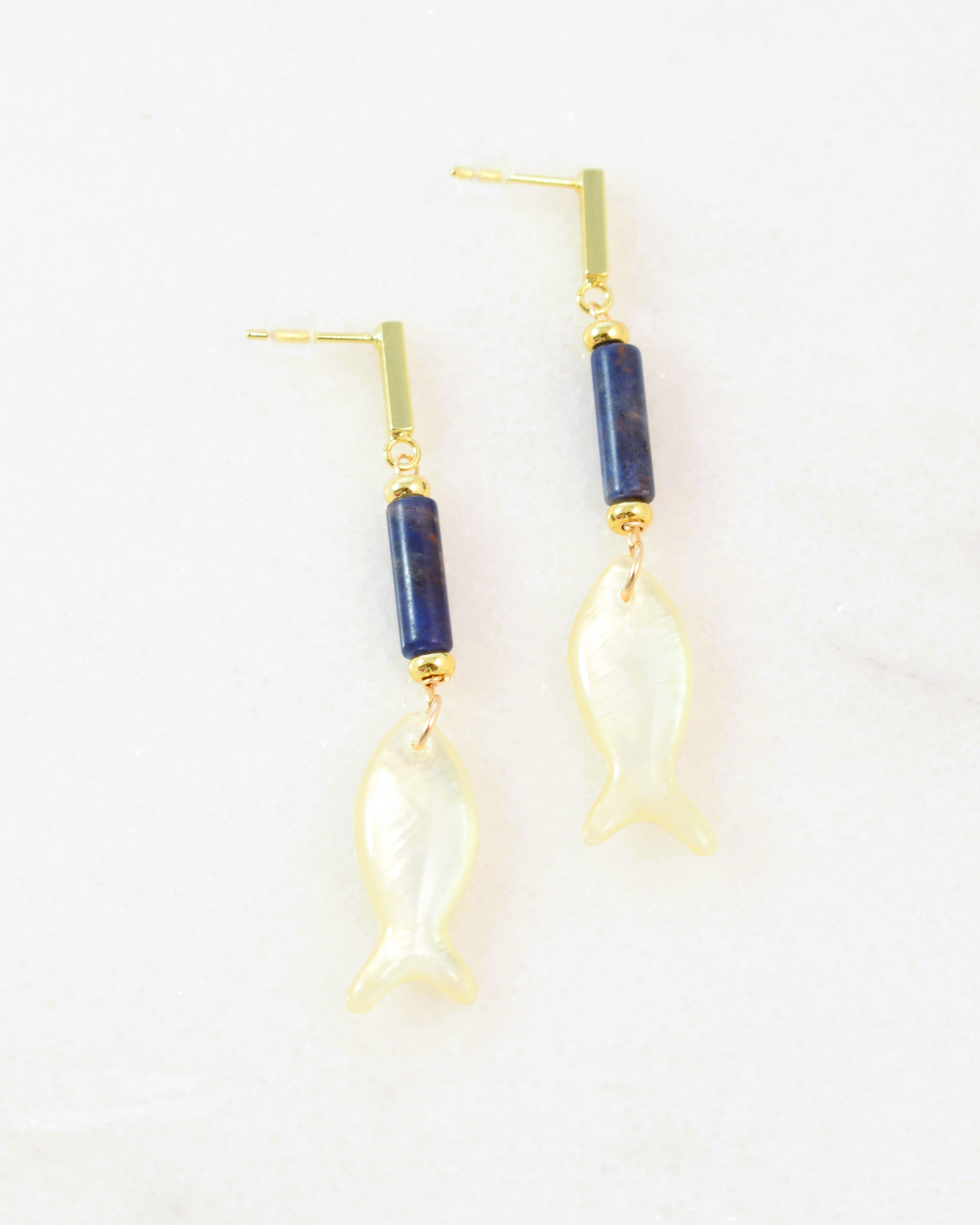 Modern Pearl Sardine Post Earrings