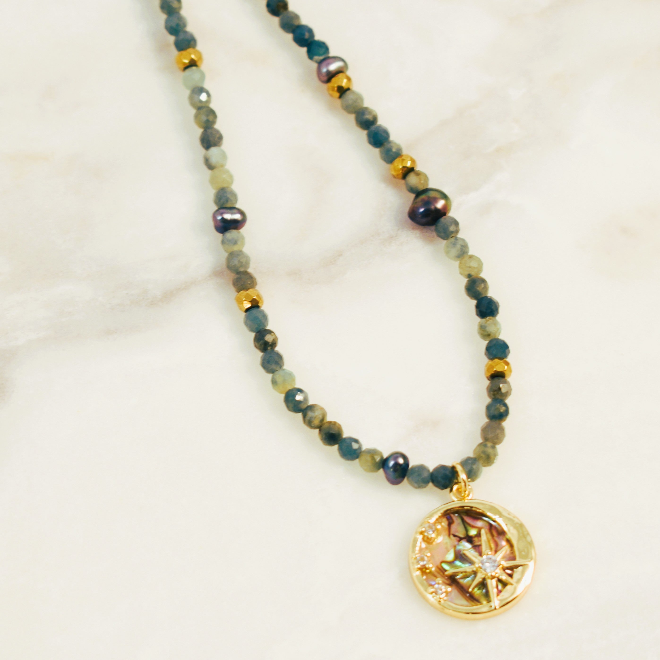 Moody Seas Charm Collar Necklace