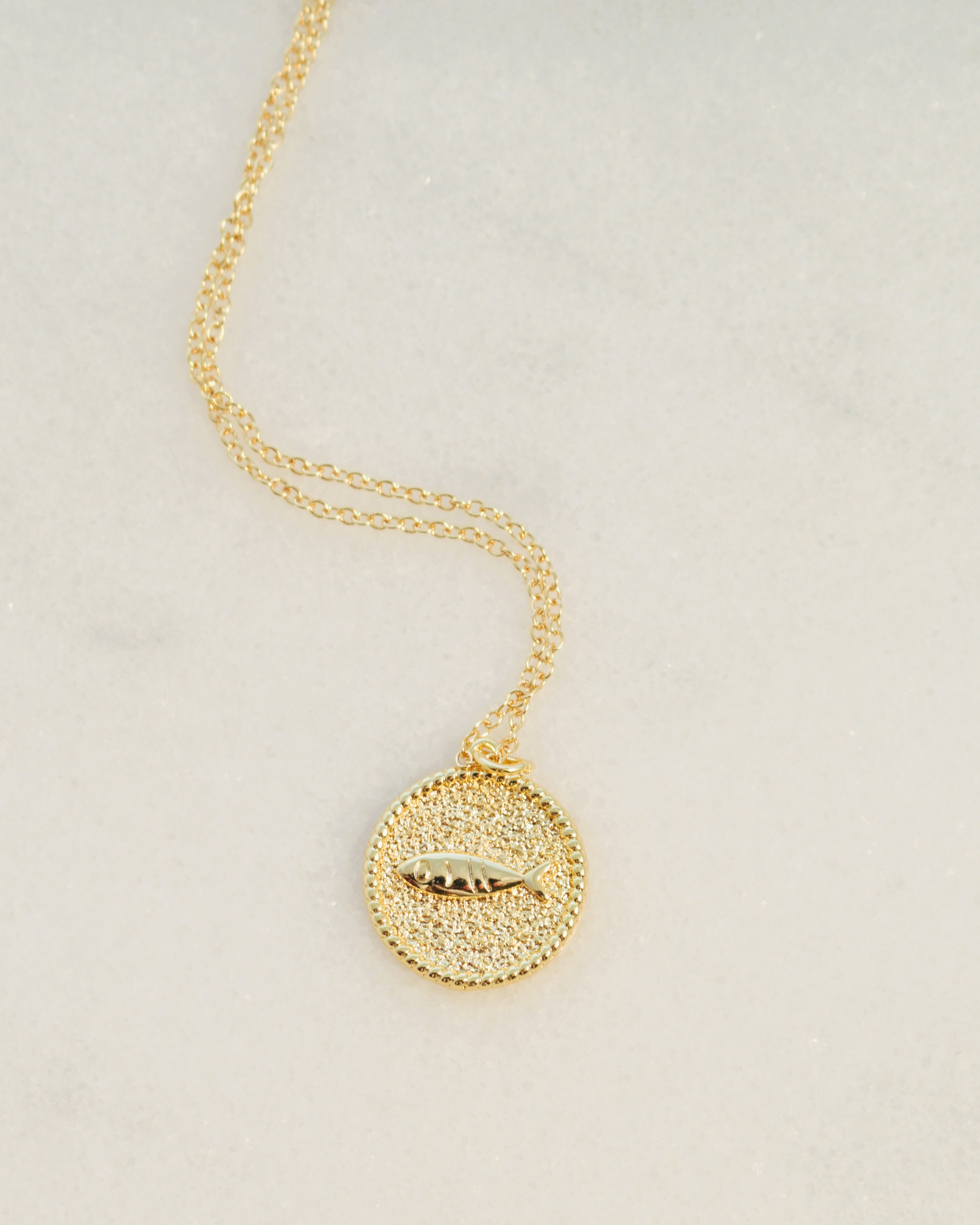 Sardine Medallion Charm Necklace