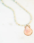 Scallop Shell Amazonite Strand Necklace