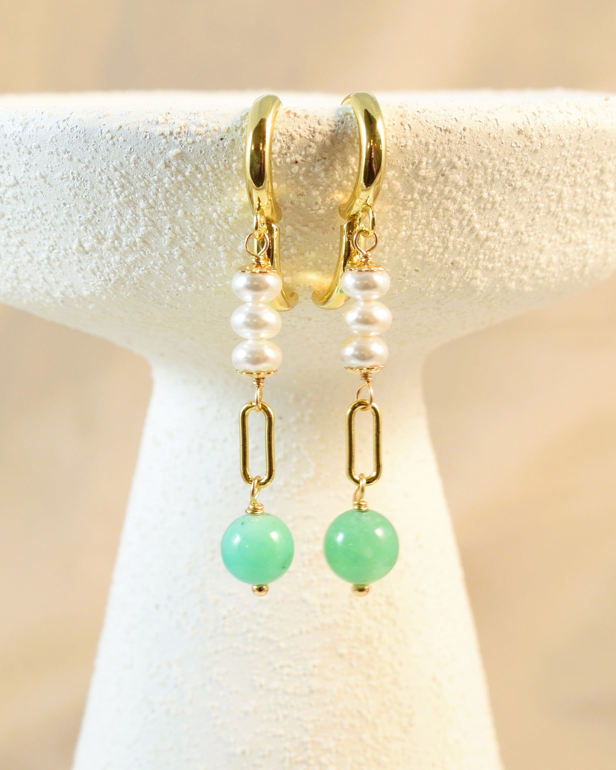 Seafoam Aphrodite Huggie Earrings