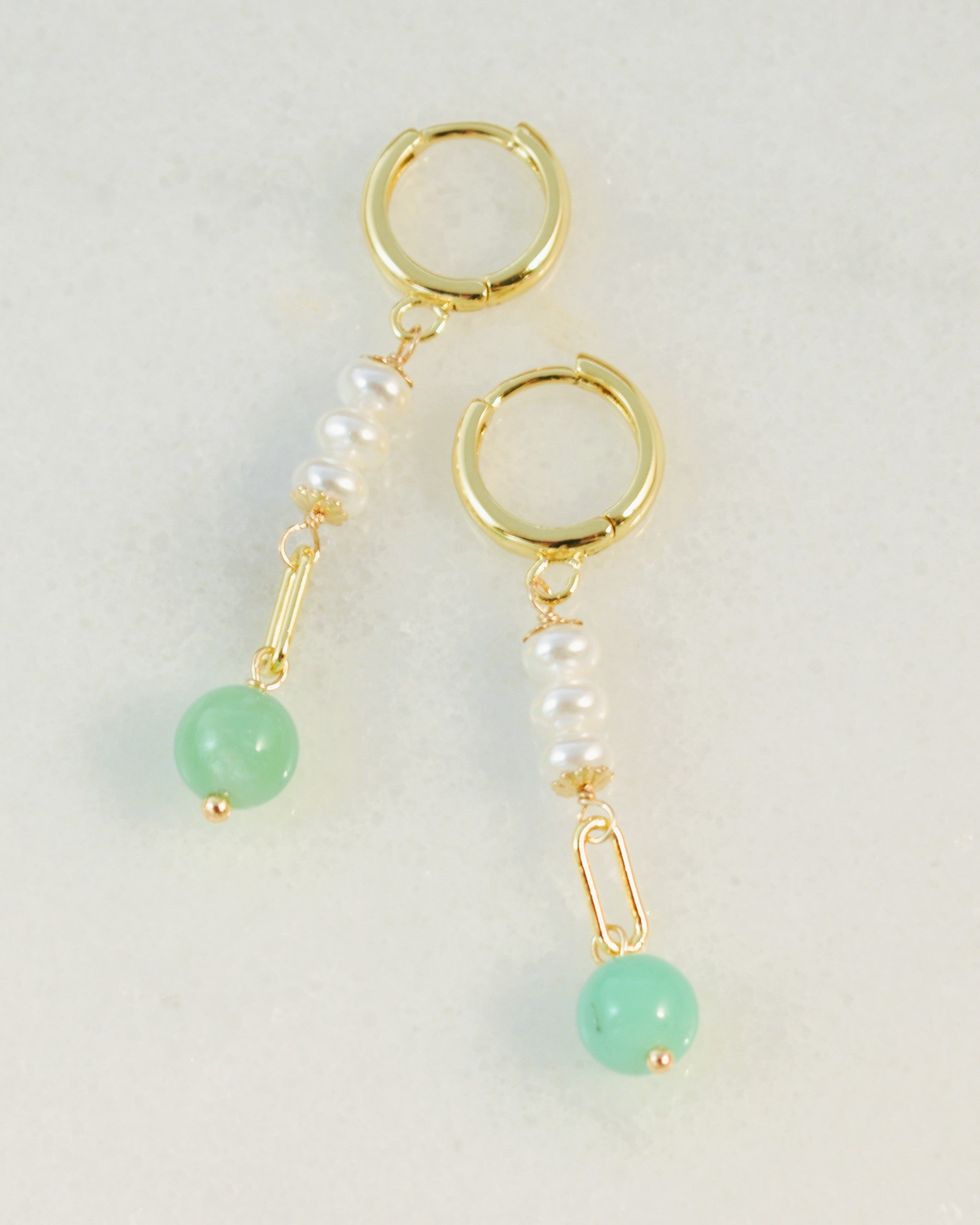 Seafoam Aphrodite Huggie Earrings