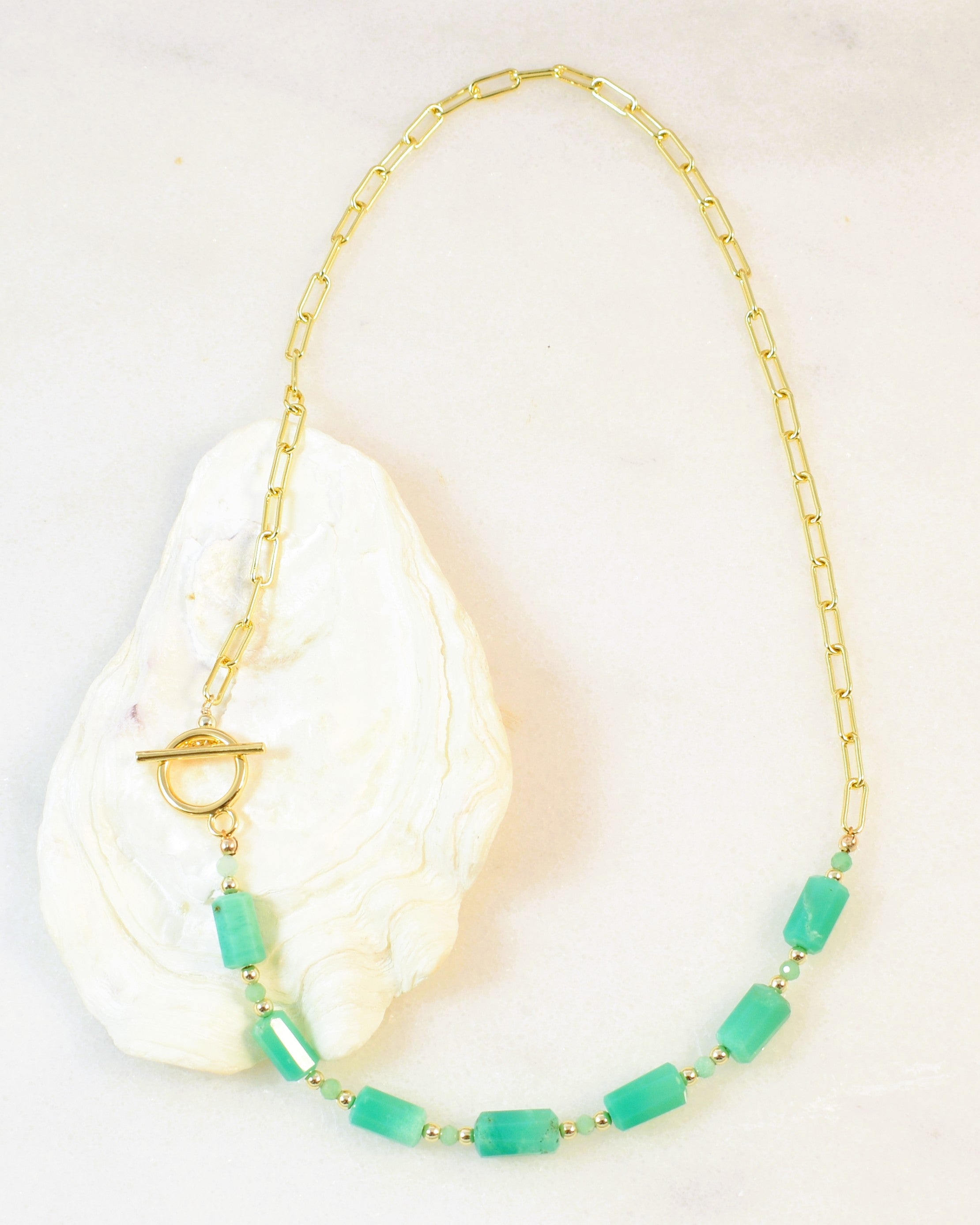 Seafoam Chain Toggle Necklace