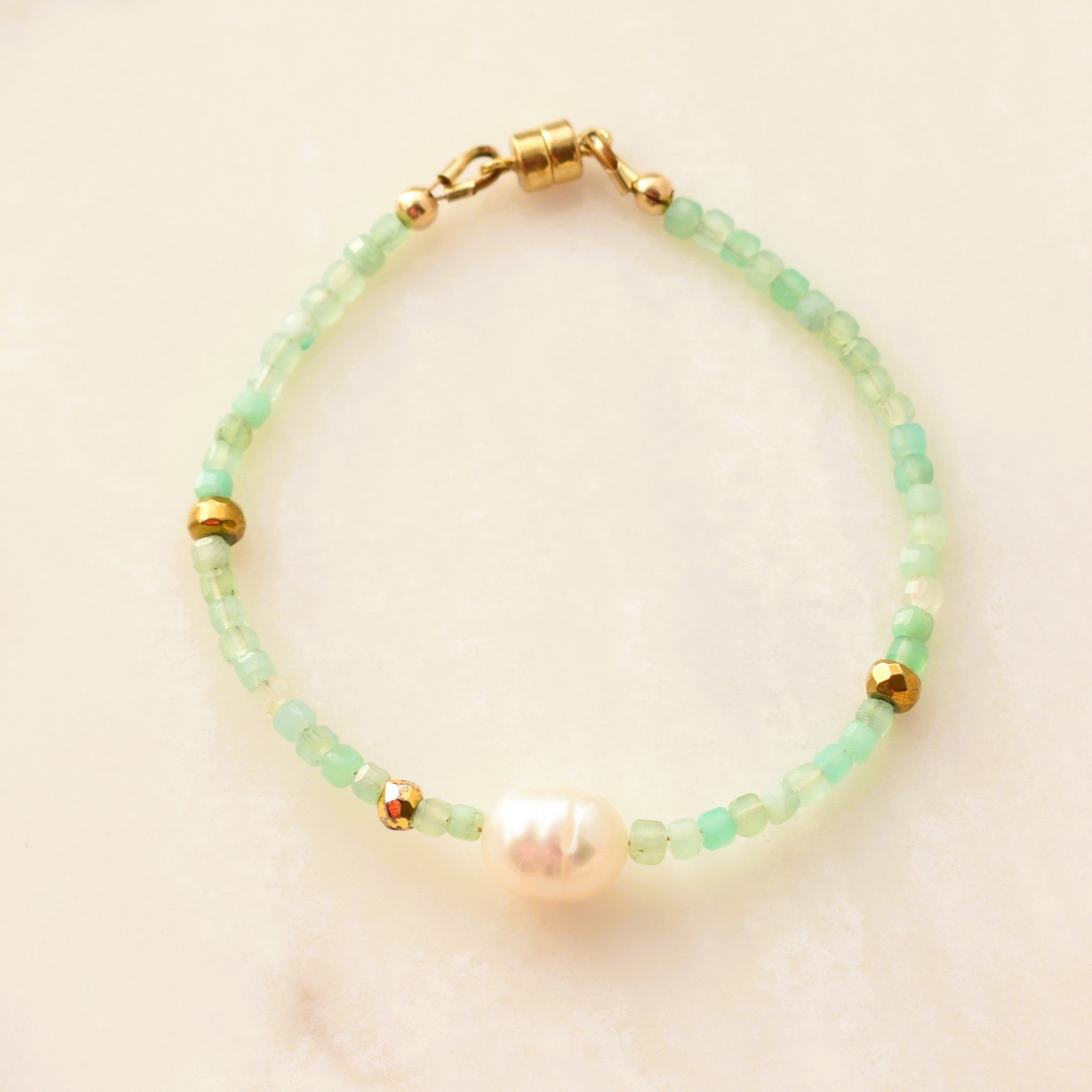Seafoam Pearl Bracelet