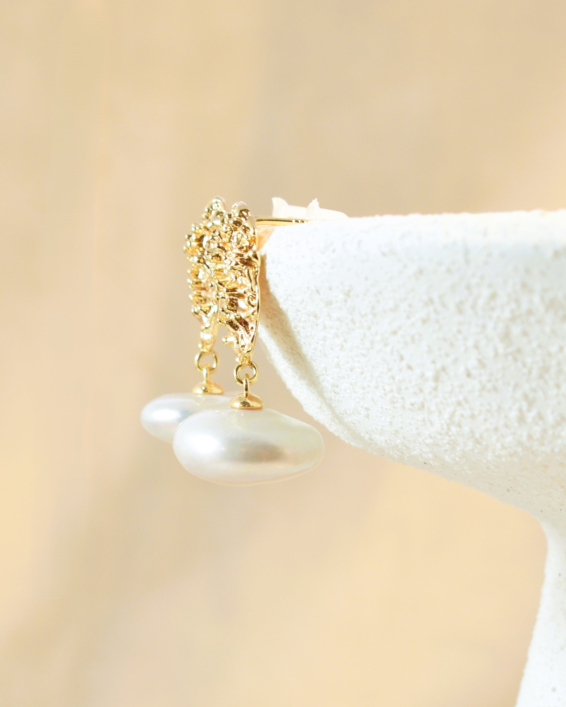 Sun Glint Pearl Earrings