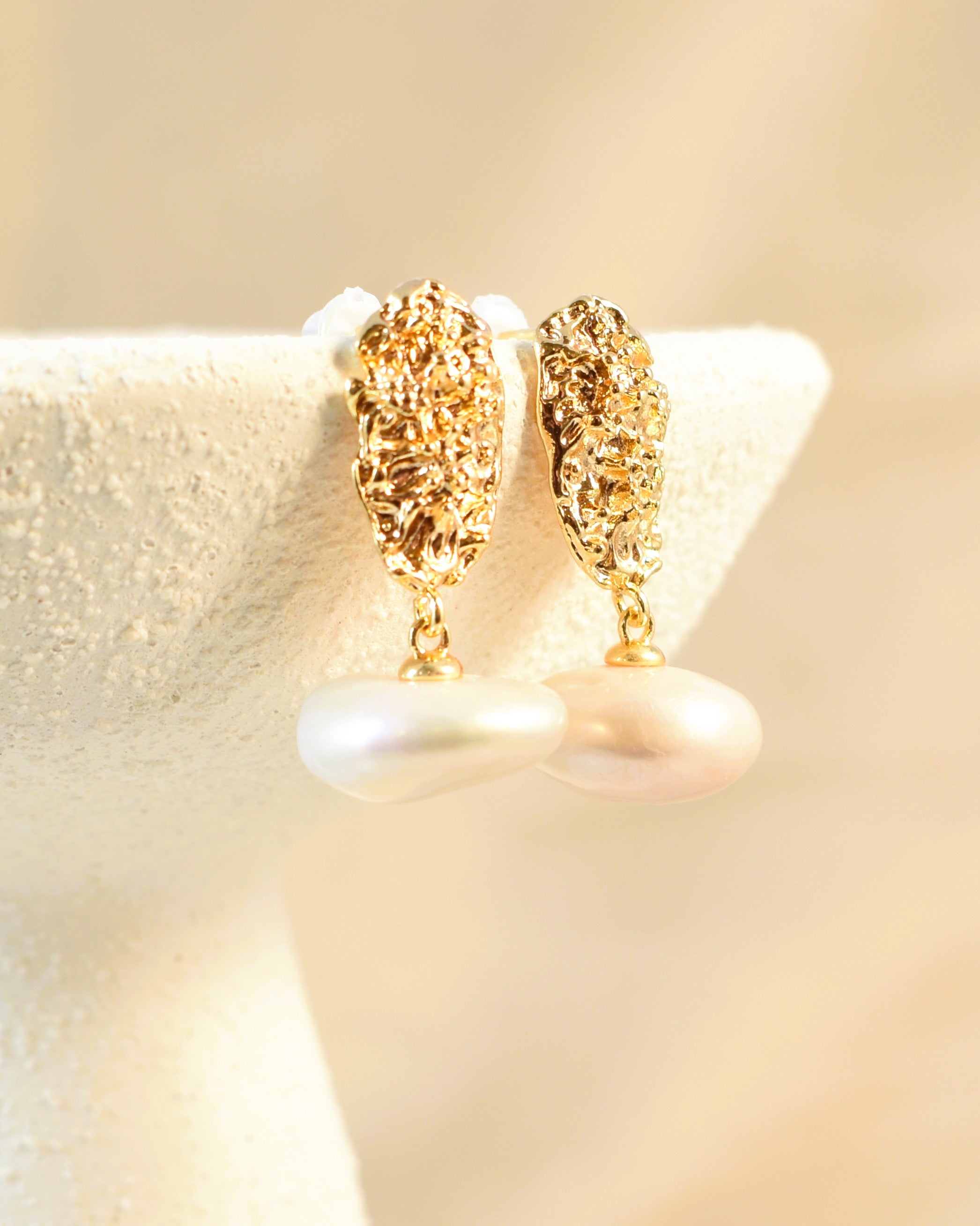 Sun Glint Pearl Earrings