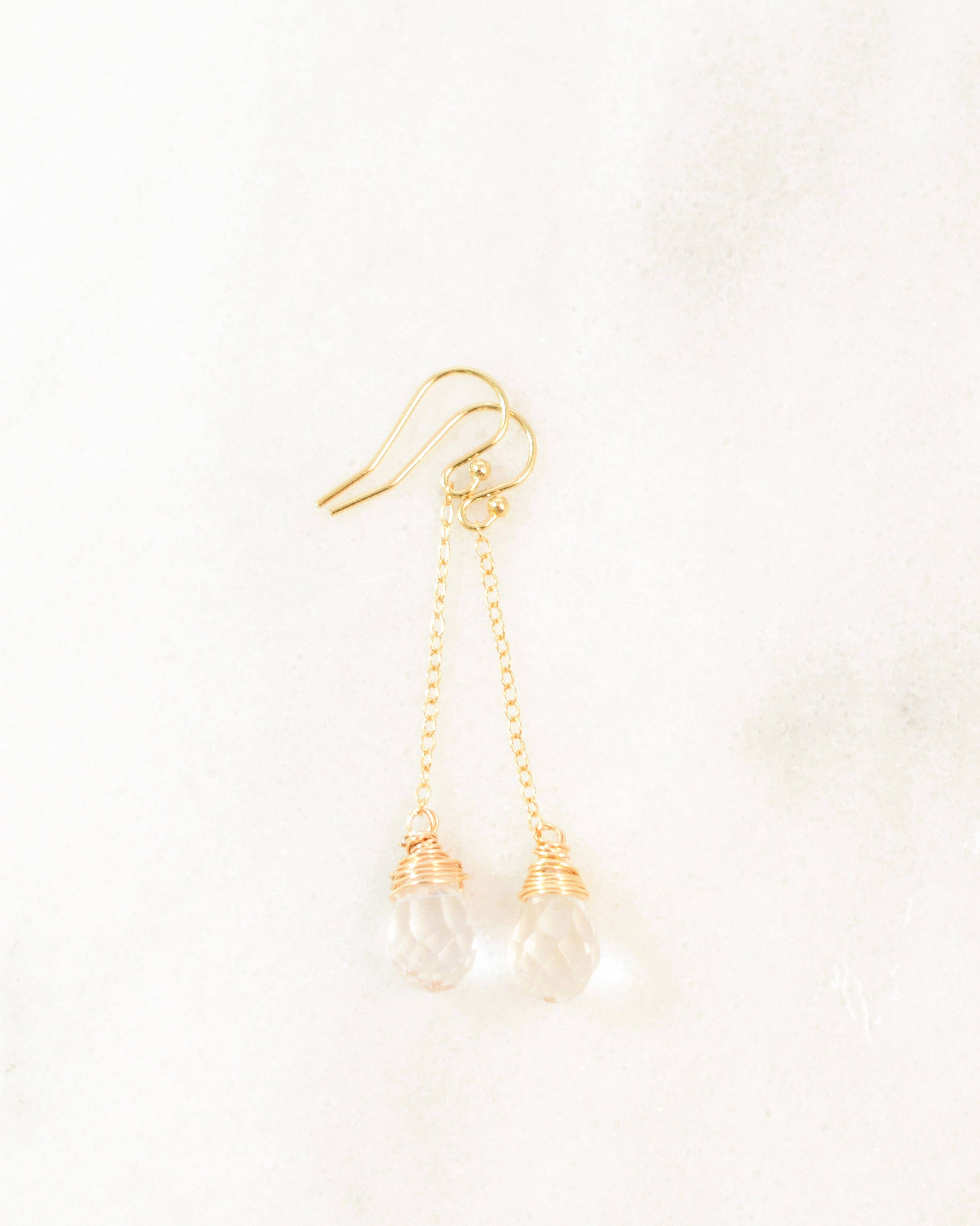 Suspended Mist Crowned Hook Earrings
