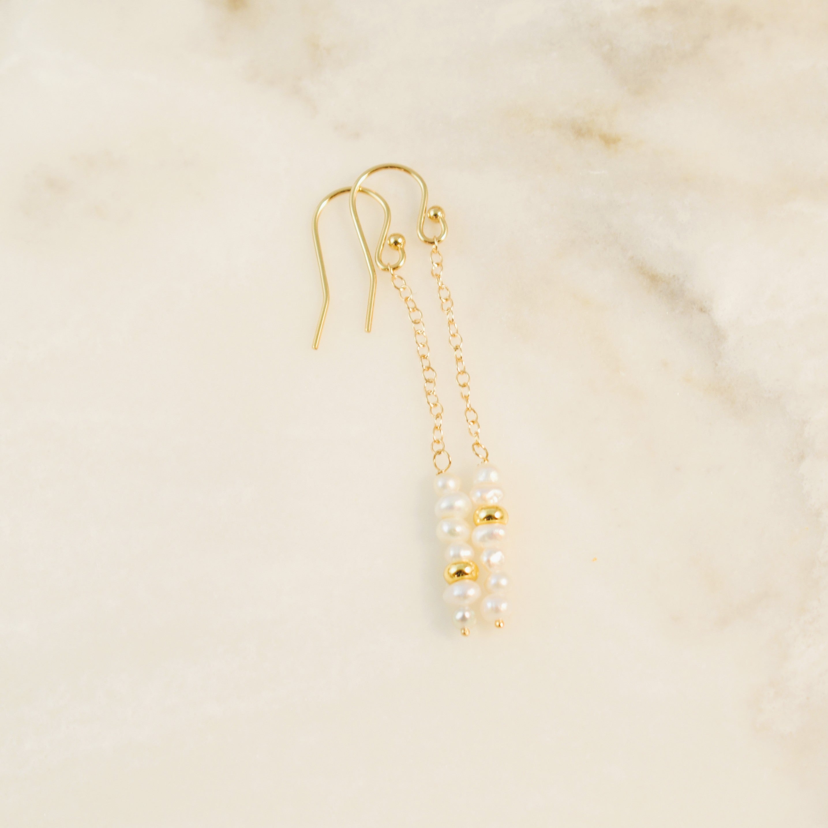 Suspended Pearls Hook Earrings