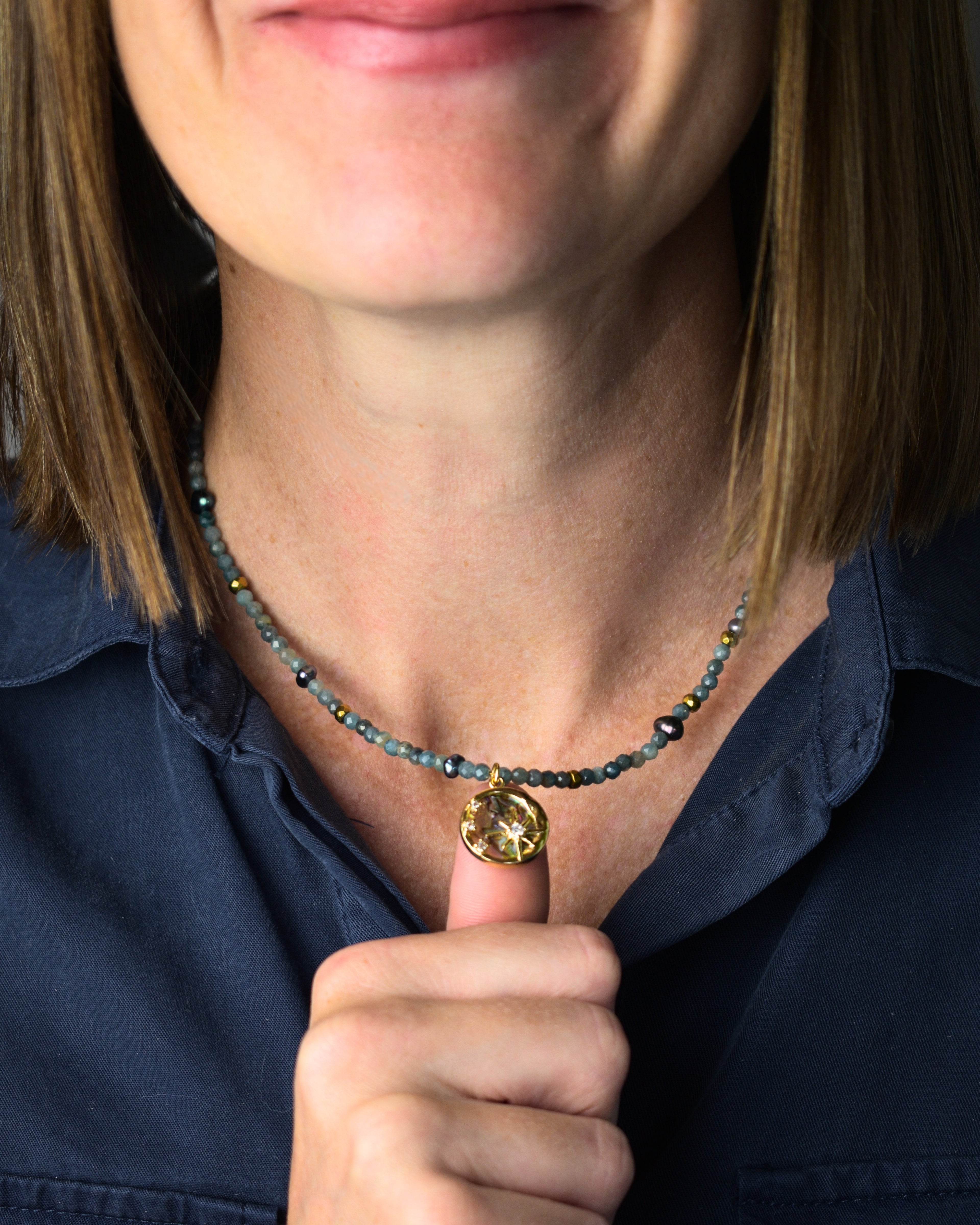 Moody Seas Charm Collar Necklace