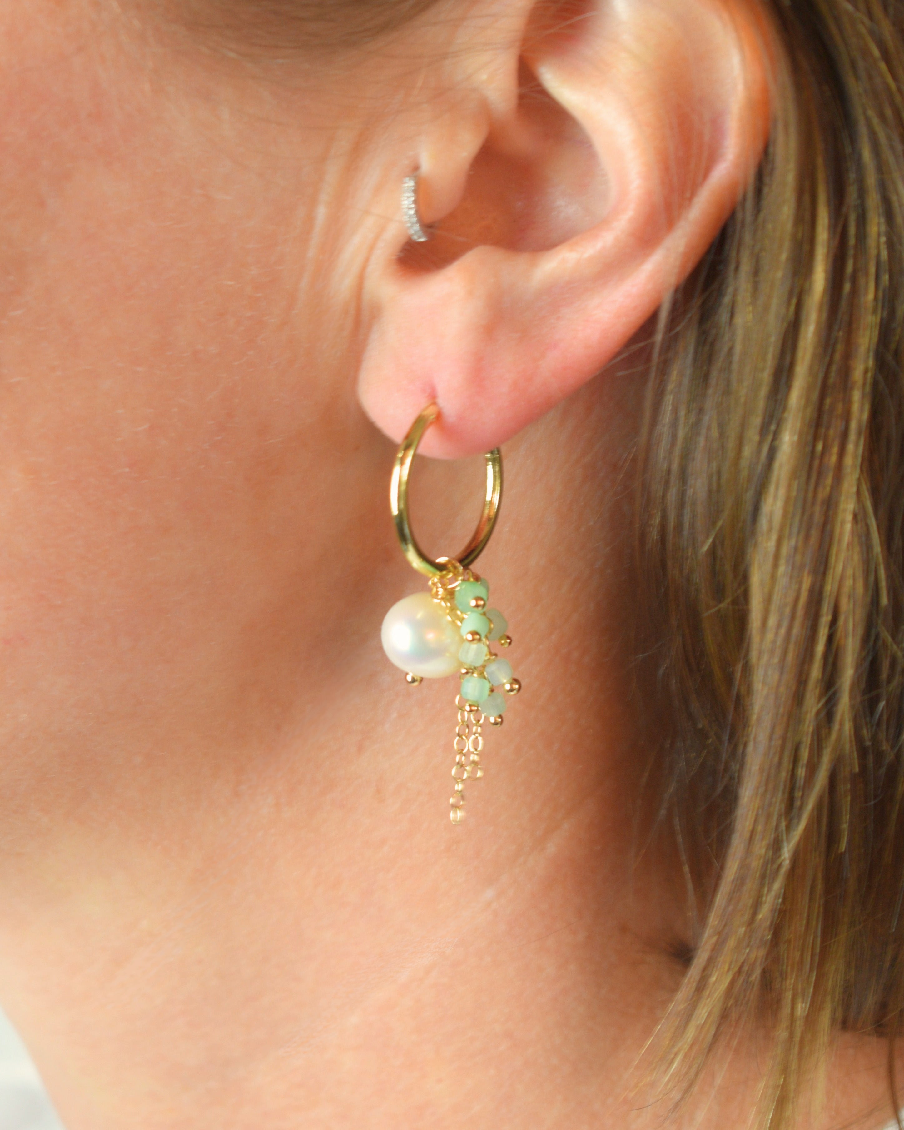 Sea Frosting Hoop Earrings