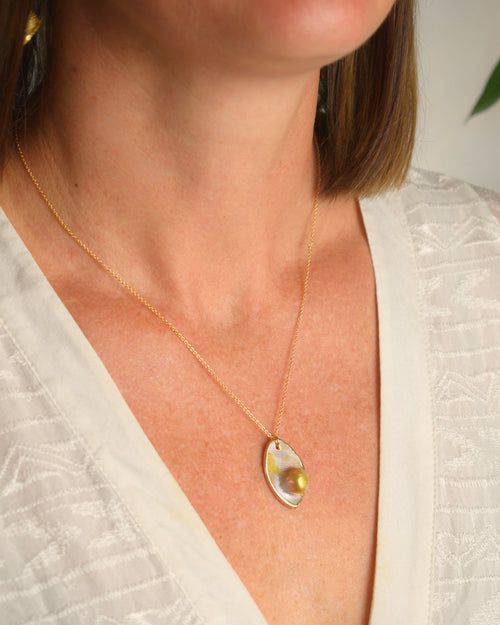Beachcomber Pearl Charm Pendant Necklace